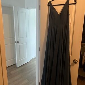 Jenny Yoo Maddi dress in Luxe Chiffon fabric in evening blue